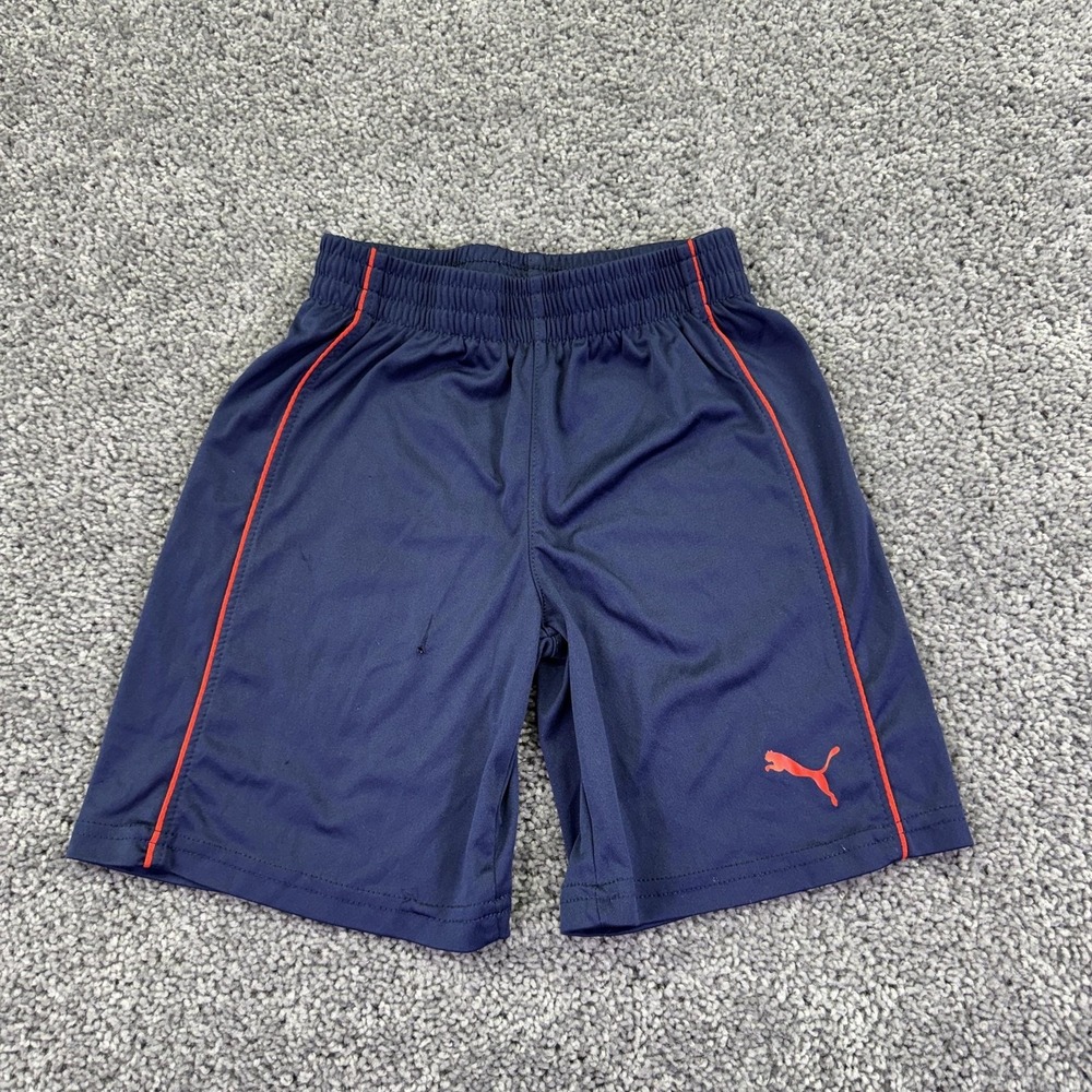 PUMA Shorts Kids 6 Blue Athletic Jersey Elastic Waist Activewear Summer